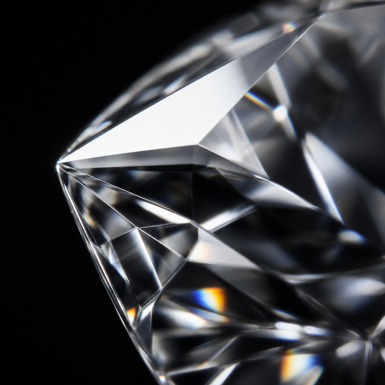 Extreme macro of a single diamond facet edge